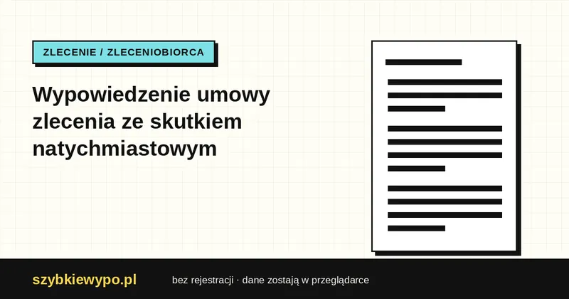 Podgląd dokumentu: Zlecenie — natychmiastowe