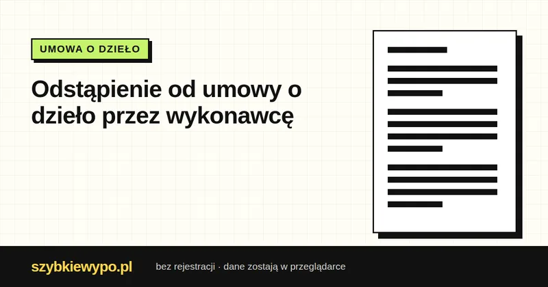 Podgląd dokumentu: Dzieło — odstąpienie przez wykonawcę
