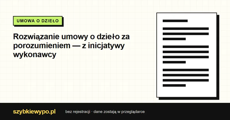Podgląd dokumentu: Dzieło — porozumienie z inicjatywy wykonawcy
