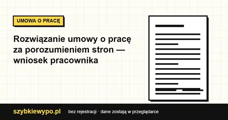 Podgląd dokumentu: Pracownik — porozumienie stron