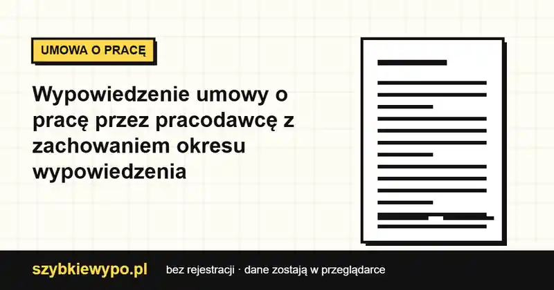 Podgląd dokumentu: Pracodawca — za wypowiedzeniem