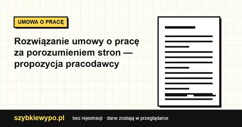 Podgląd dokumentu: Pracodawca — porozumienie stron