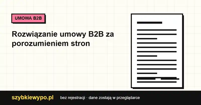 Podgląd dokumentu: B2B — porozumienie stron