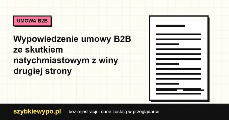 Podgląd dokumentu: B2B — z winy drugiej strony